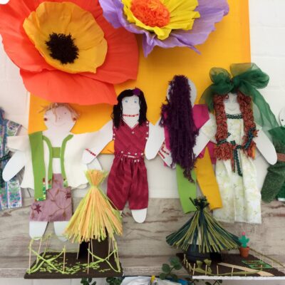 Aus den Workshops: "Aminatas Rundhaus und PappPuppen"