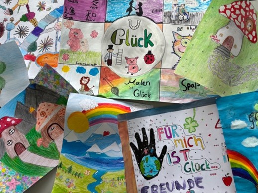 Viele gemalte Bilder