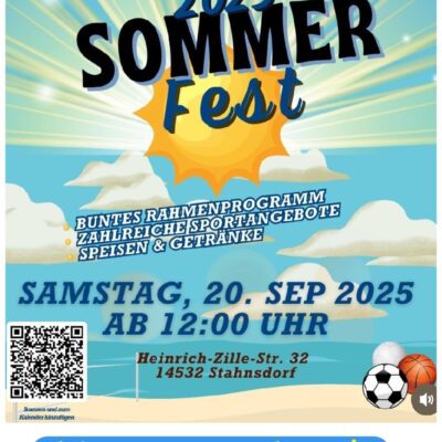 Ein Plakat mit Ankündigung des Sommerfests